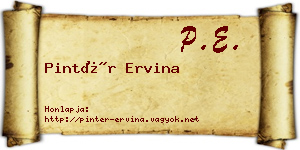 Pintér Ervina névjegykártya